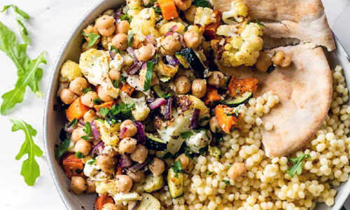 Modern American Vegetarian Roasted Vegetable Salad